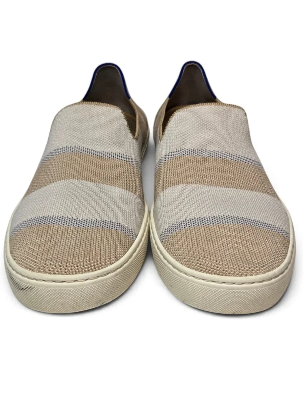 Rothy's The Birch Stripe Slip On Loafer Womens Neutral Canvas Retired Style 13